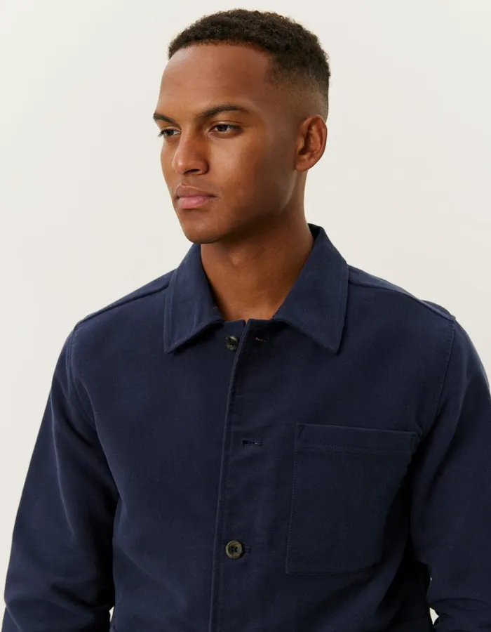 Men Journey Peached Overshirt 8211 Dark Navy Les Deux ShirtsOvershirts