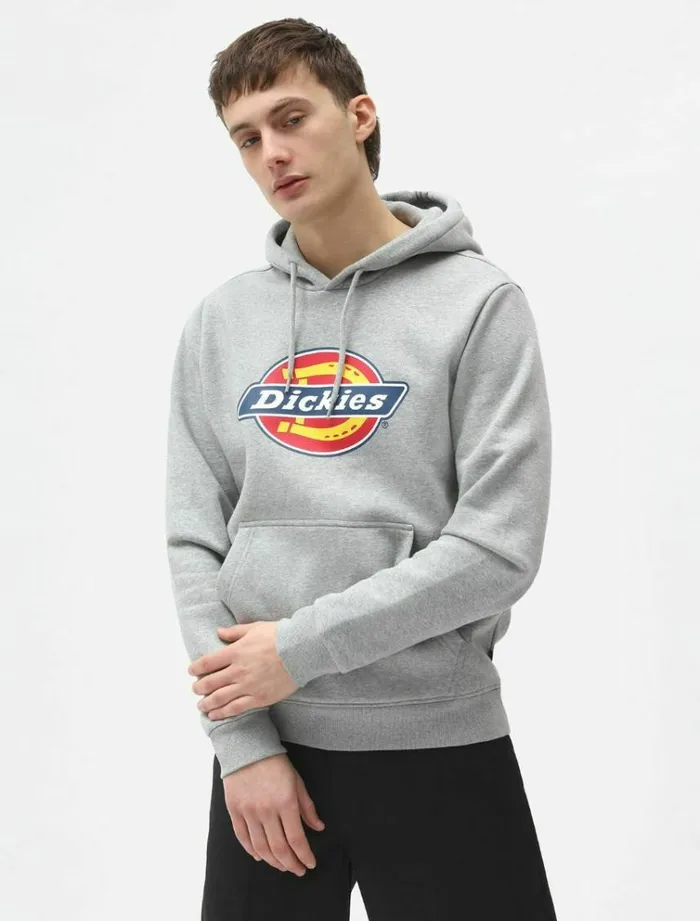 Men Jumpers and Sweatshirts Dickies Icon Logo Hoodie Grey Melange