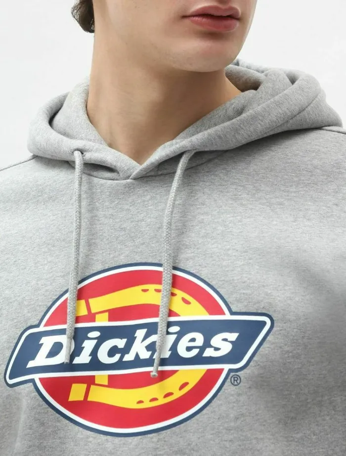 Men Jumpers and Sweatshirts Dickies Icon Logo Hoodie Grey Melange
