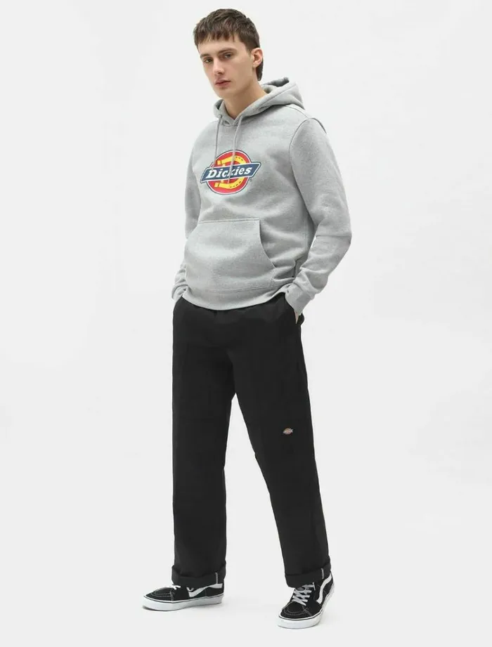 Men Jumpers and Sweatshirts Dickies Icon Logo Hoodie Grey Melange