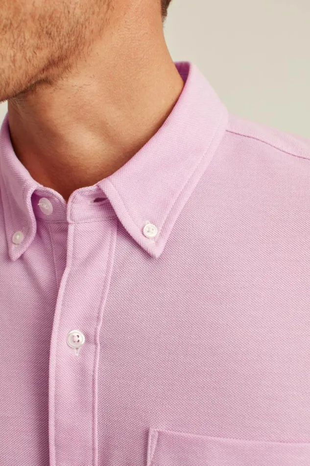 Men Knit Oxford Short Sleeve Shirt Orchid Smoke Bonobos Short Sleeve Shirts