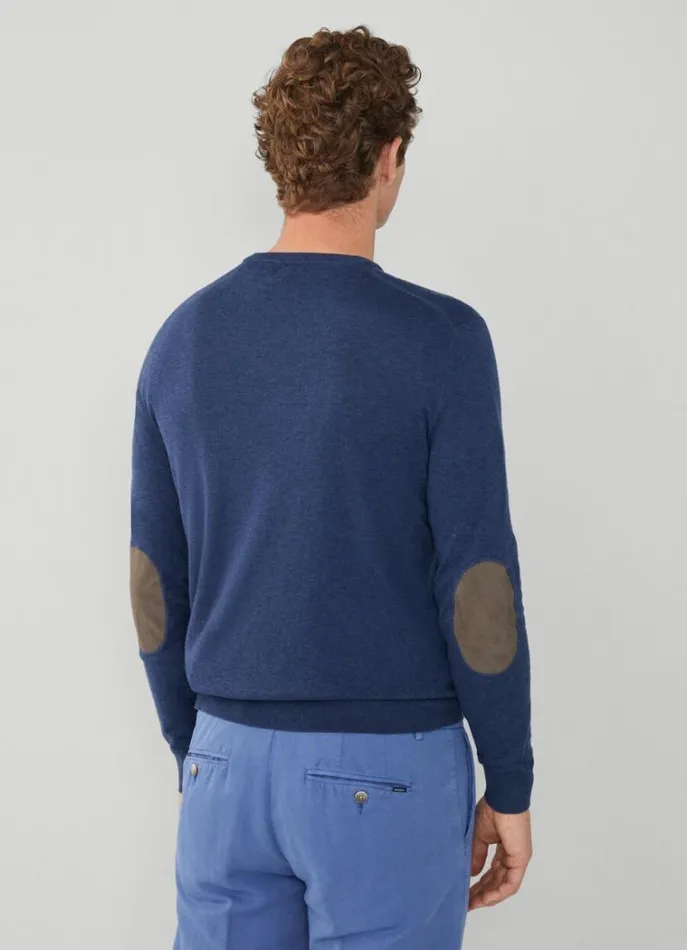 Men Knitwear Hackett London Cotton And Cashmere Jumper Navy