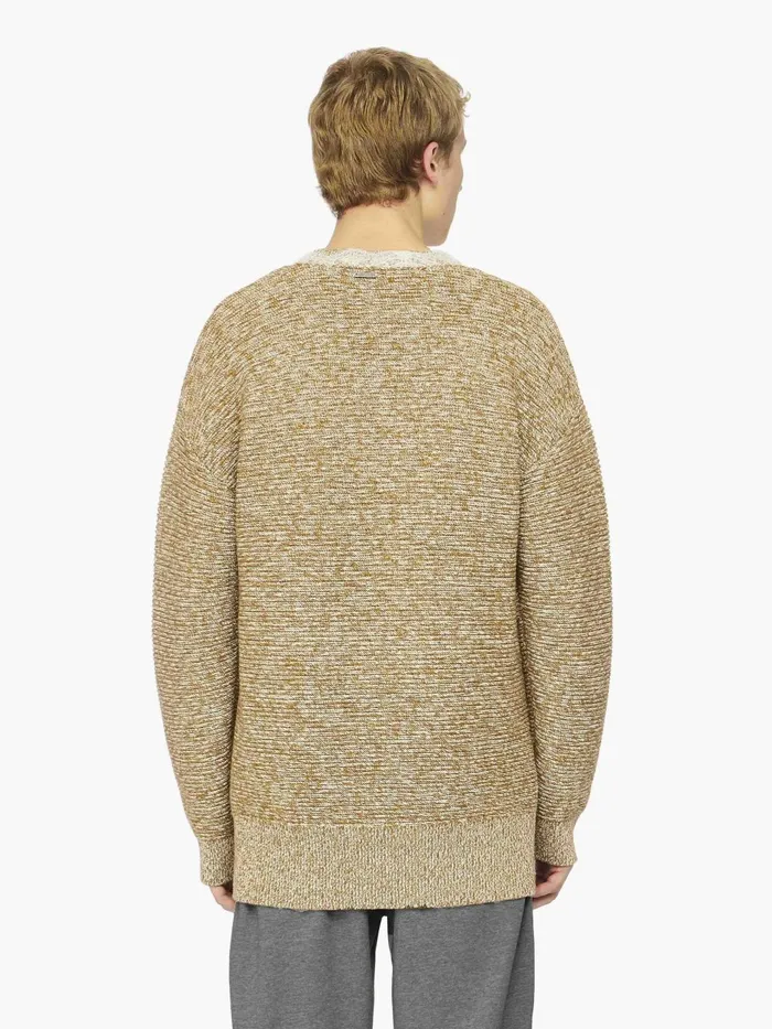 Men Knitwear JW Anderson VNECK LACE TRIM SWEATER Cobblestonered Men Knitwear JW Anderson VNECK LACE TRIM SWEATER Cobblestonered