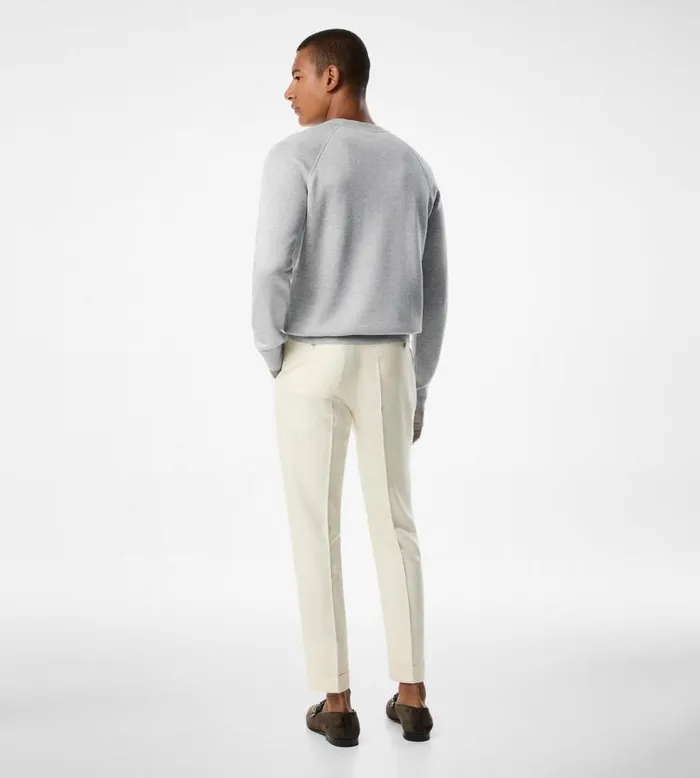 Men Knitwear Tom Ford Double Face Viscose Crewneck Light Grey Men Knitwear Tom Ford Double Face Viscose Crewneck Light Grey