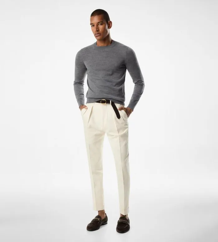 Men Knitwear Tom Ford Fine Gauge Merino Crew Neck Charcoal Men Knitwear Tom Ford Fine Gauge Merino Crew Neck Charcoal