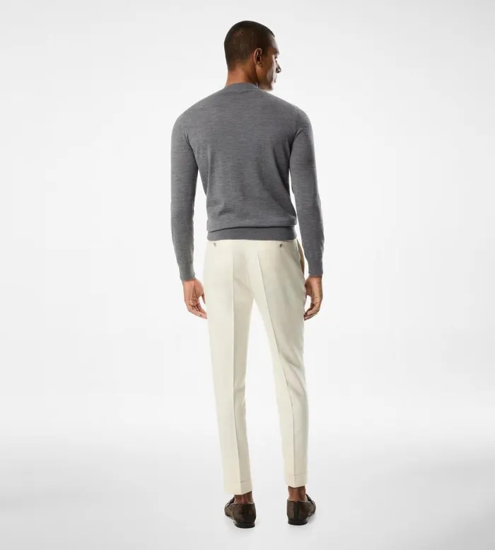 Men Knitwear Tom Ford Fine Gauge Merino Crew Neck Charcoal Men Knitwear Tom Ford Fine Gauge Merino Crew Neck Charcoal