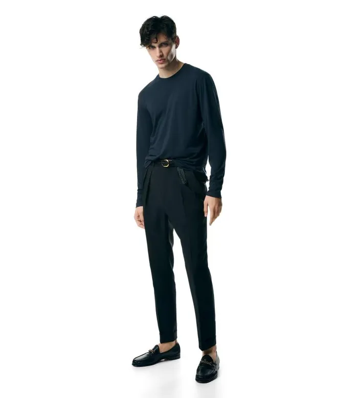 Men Knitwear Tom Ford Lyocell Cotton Crew TShirt Navy Men Knitwear Tom Ford Lyocell Cotton Crew TShirt Navy