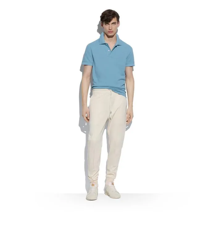 Men Knitwear Tom Ford Tennis Piquet Polo Light Blue Men Knitwear Tom Ford Tennis Piquet Polo Light Blue