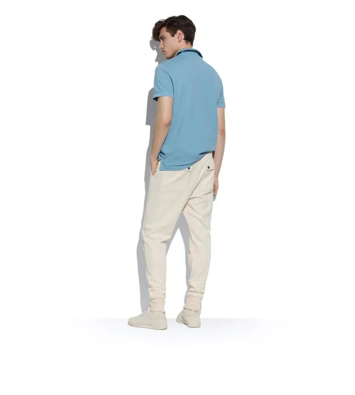 Men Knitwear Tom Ford Tennis Piquet Polo Light Blue Men Knitwear Tom Ford Tennis Piquet Polo Light Blue