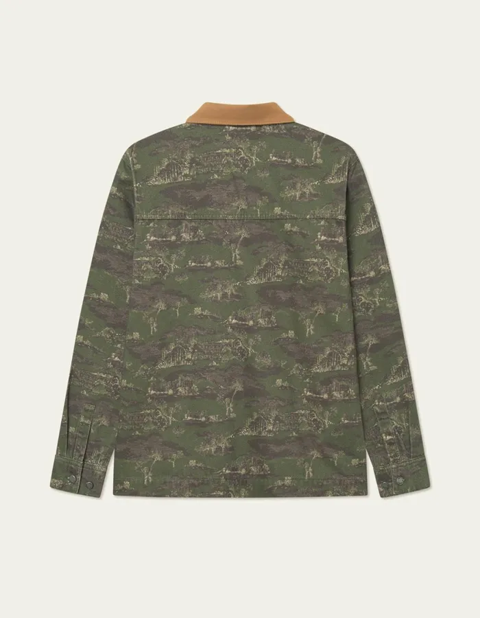 Men Layton AOP Denim Overshirt 20 8211 Chive GreenSummer Melon Les Deux ShirtsOvershirts