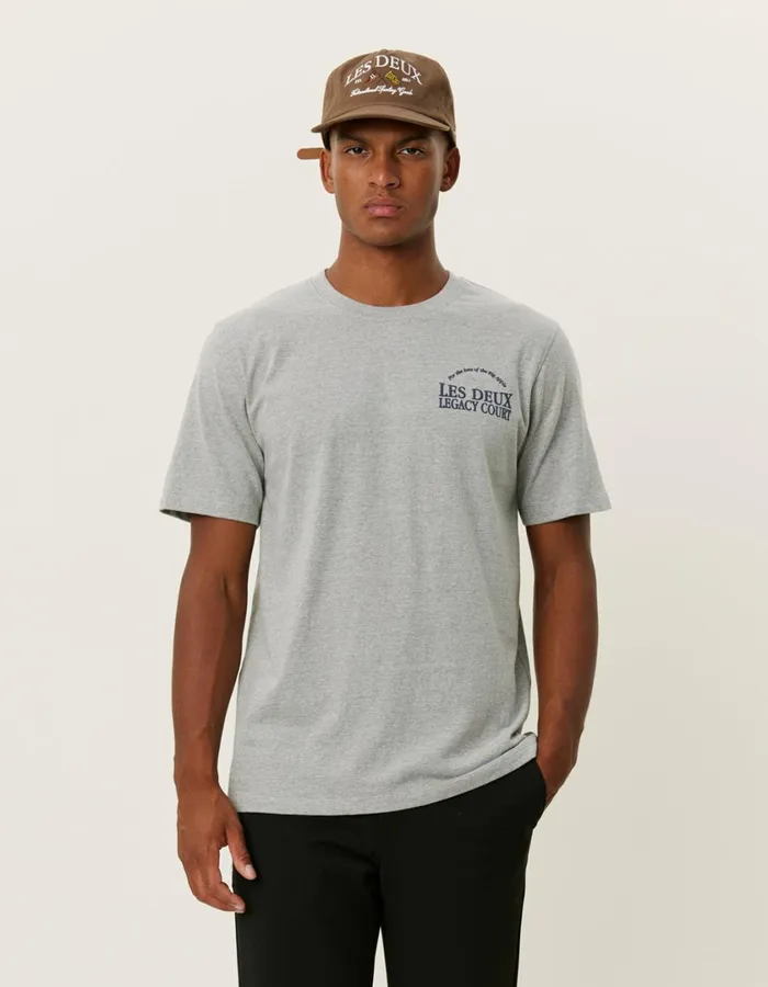 Men Legacy Court TShirt 8211 Grey Melange Les Deux Tshirts