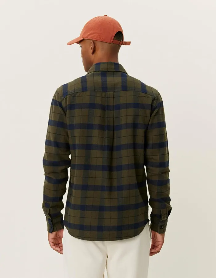 Men Lennon Flannel Check Overshirt 8211 RosinDark Navy Les Deux ShirtsOvershirts