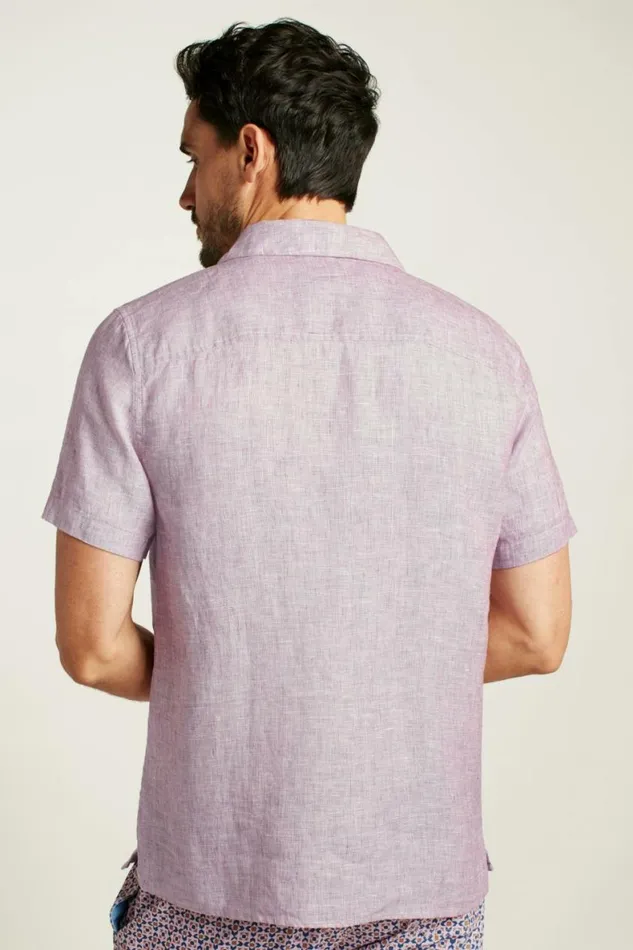 Men Linen Riviera Cabana Shirt Sangria Linen Bonobos Short Sleeve Shirts