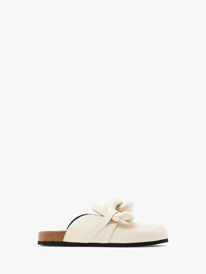 Men Loafers JW Anderson CHAIN LOAFER LEATHER MULES Off White