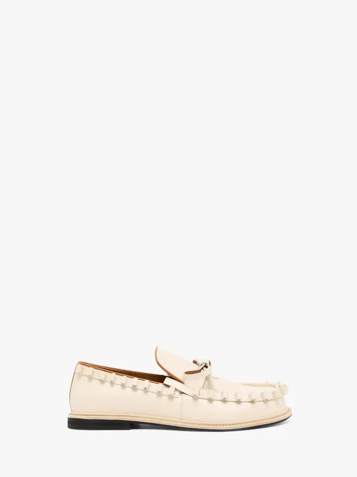 Men Loafers JW Anderson RUFFLE LEATHER MOCCASSIN Off White