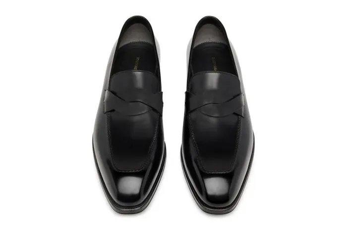 Men Loafers Tom Ford Burnished Leather Elkan Twisted Band Loafer Black Men Loafers Tom Ford Burnished Leather Elkan Twisted Band Loafer Black