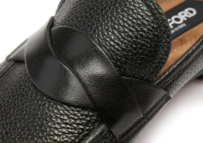 Men Loafers Tom Ford Grain Leather Sean Twisted Band Loafer Men Loafers Tom Ford Grain Leather Sean Twisted Band Loafer