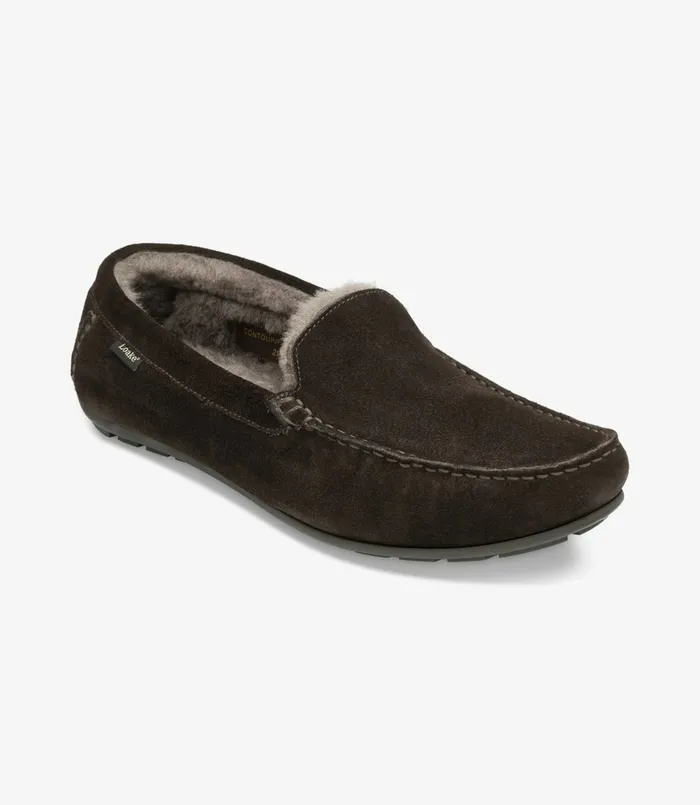 Men Loake Guards Slippers Dark Brown Suede Slippers Men Loake Guards Slippers Dark Brown Suede Slippers
