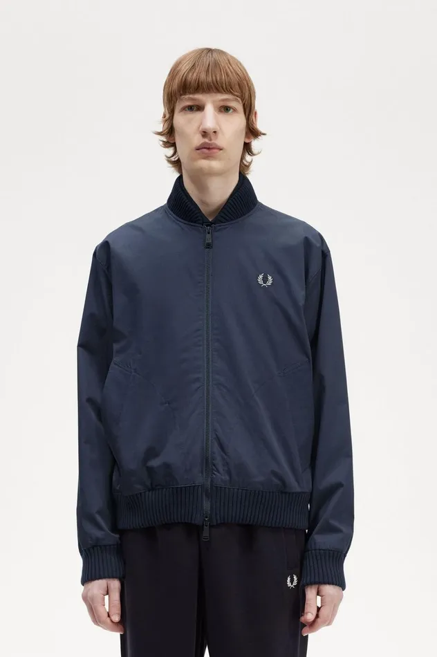 Men Made In EnglandBomber Jacket Navy Fred Perry Coats and Jackets