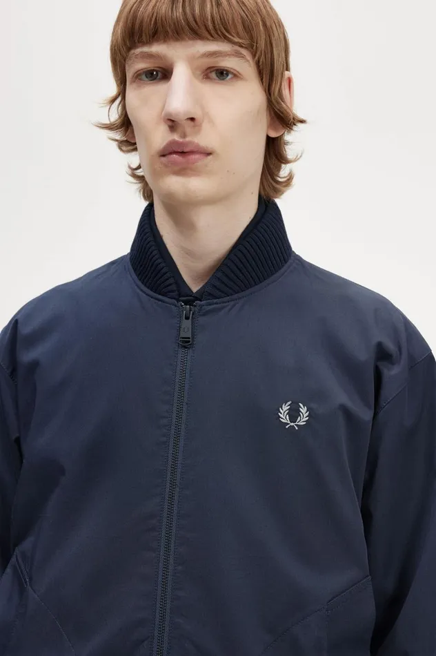 Men Made In EnglandBomber Jacket Navy Fred Perry Coats and Jackets