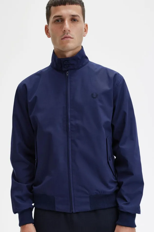 Men Made In EnglandHarrington Jacket Navy Fred Perry Coats and Jackets