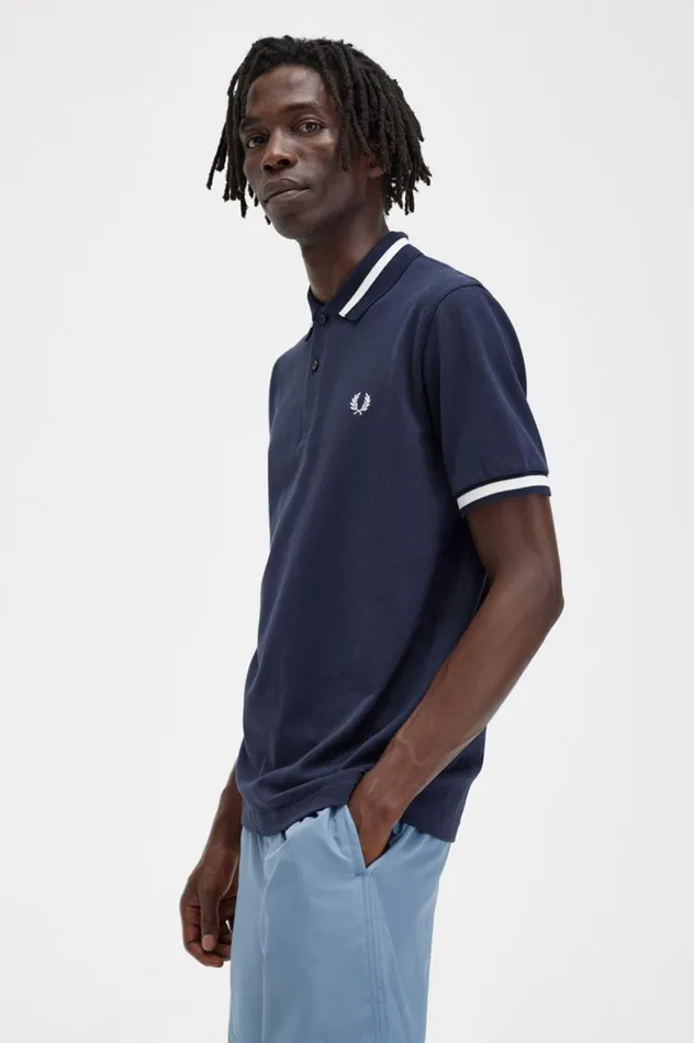 Men Made In EnglandM2 Navysnow White Fred Perry Polo Shirts