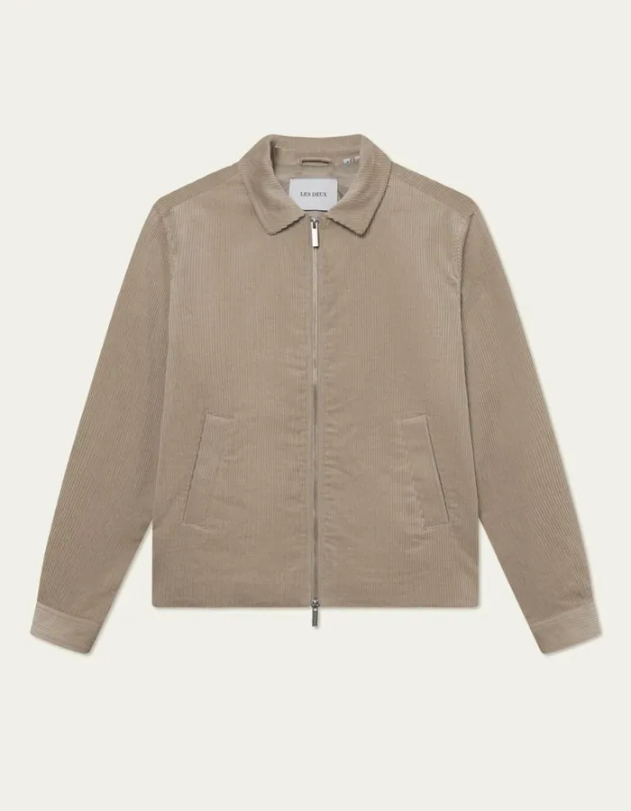 Men Marchall Corduroy Coach Jacket 8211 Light Desert Sand Les Deux JacketsCoats