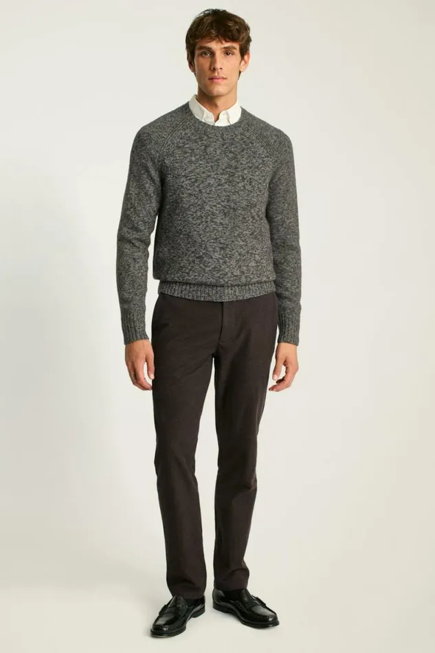 Men Marled Raglan Crew Neck Sweater Dark Grey Marl Bonobos Crew and VNeck Sweaters Men Marled Raglan Crew Neck Sweater Dark Grey Marl Bonobos Crew and VNeck Sweaters