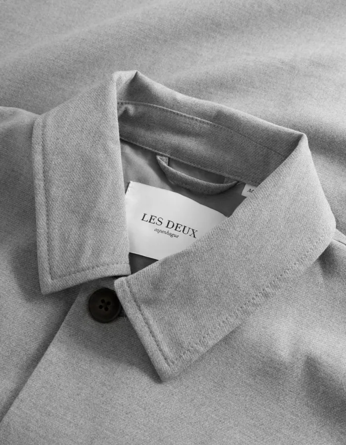 Men Marseille Twill Jacket 8211 Light Grey Melange Les Deux JacketsCoats