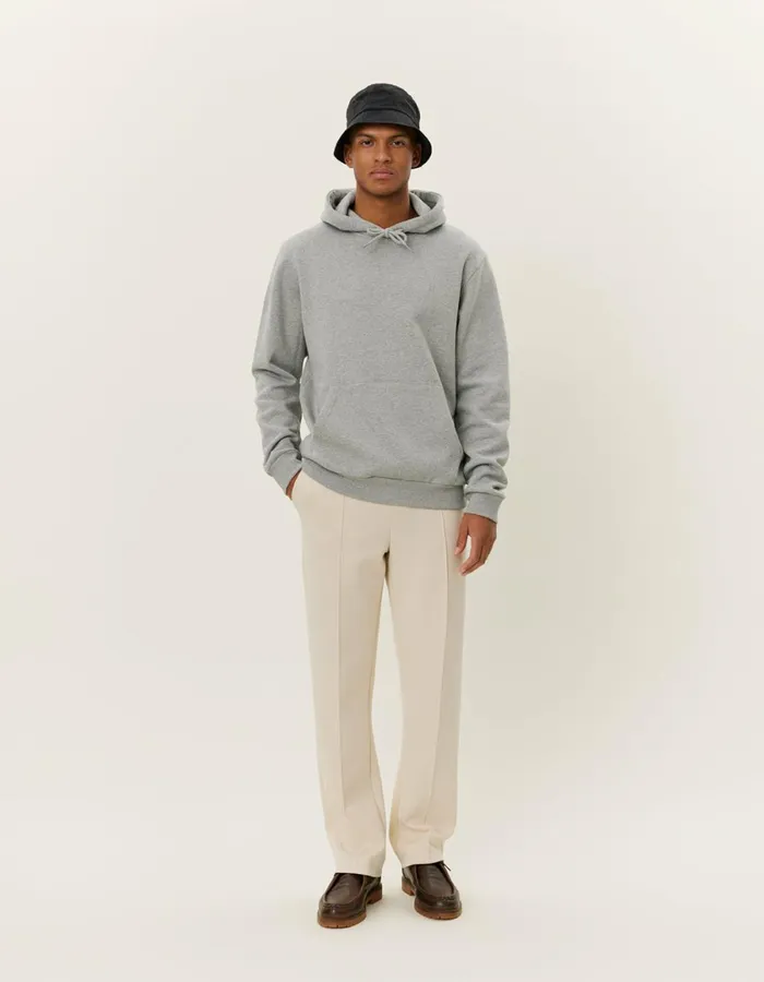 Men Norregaard Tonal Hoodie 8211 Grey Melange Les Deux HoodiesSweatshirts
