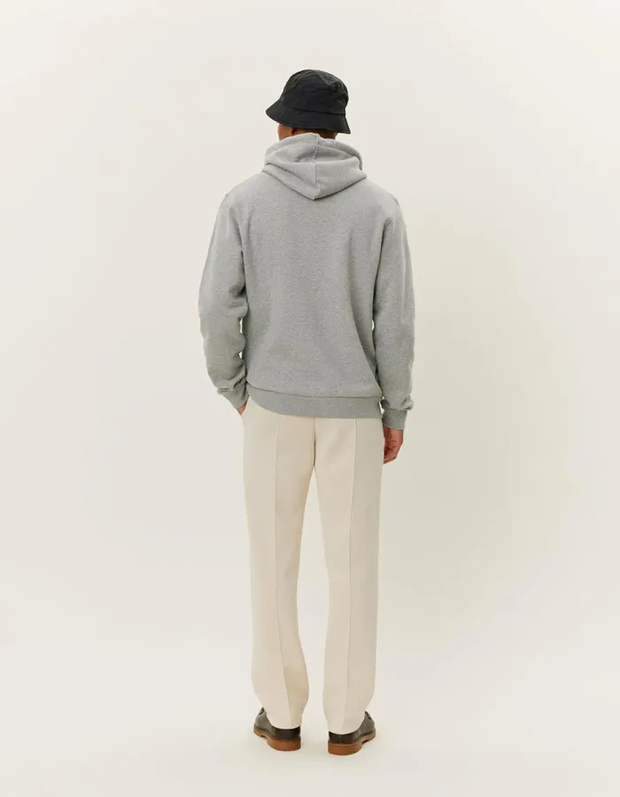 Men Norregaard Tonal Hoodie 8211 Grey Melange Les Deux HoodiesSweatshirts