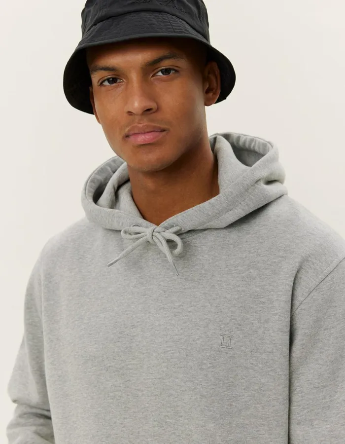 Men Norregaard Tonal Hoodie 8211 Grey Melange Les Deux HoodiesSweatshirts