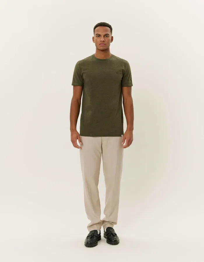 Men Norregaard Tonal TShirt 8211 Forest Green Melange Les Deux Tshirts