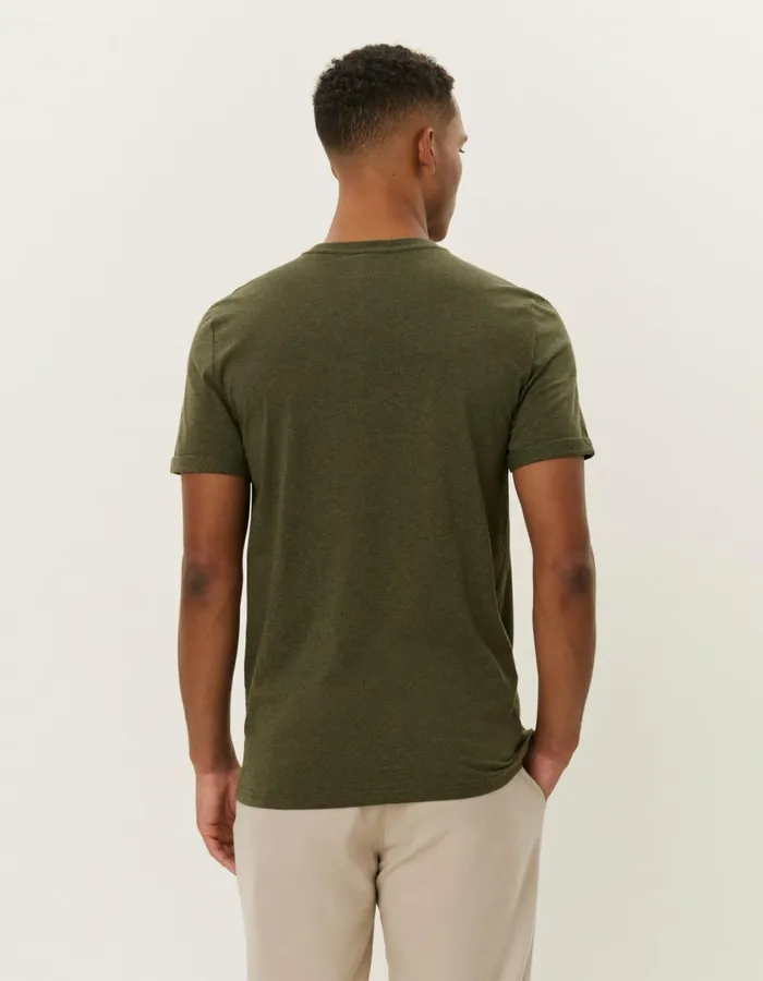 Men Norregaard Tonal TShirt 8211 Forest Green Melange Les Deux Tshirts