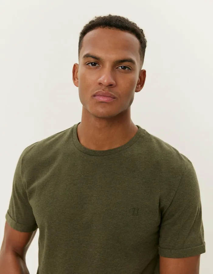 Men Norregaard Tonal TShirt 8211 Forest Green Melange Les Deux Tshirts