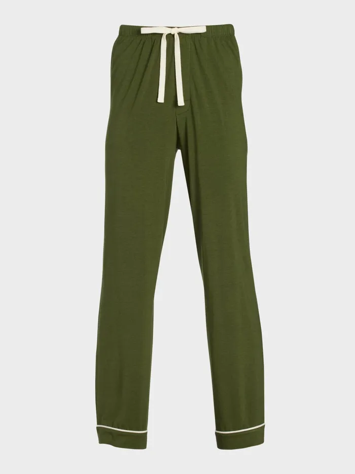 Men Olive Bamboo Pant Green Peter Alexander Pants