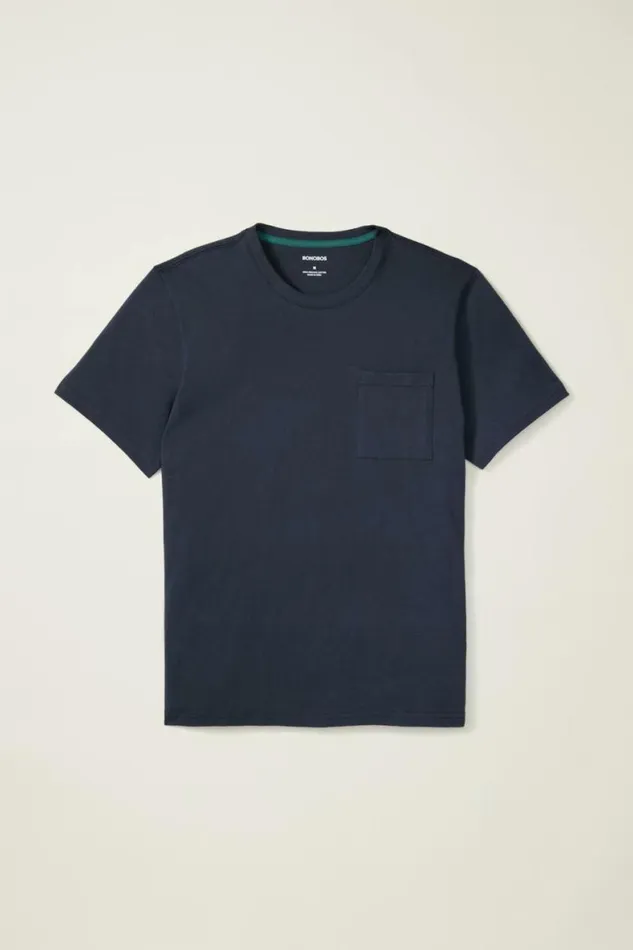 Men Organic Cotton Pocket Tee Navy Bonobos Short Sleeve Tees