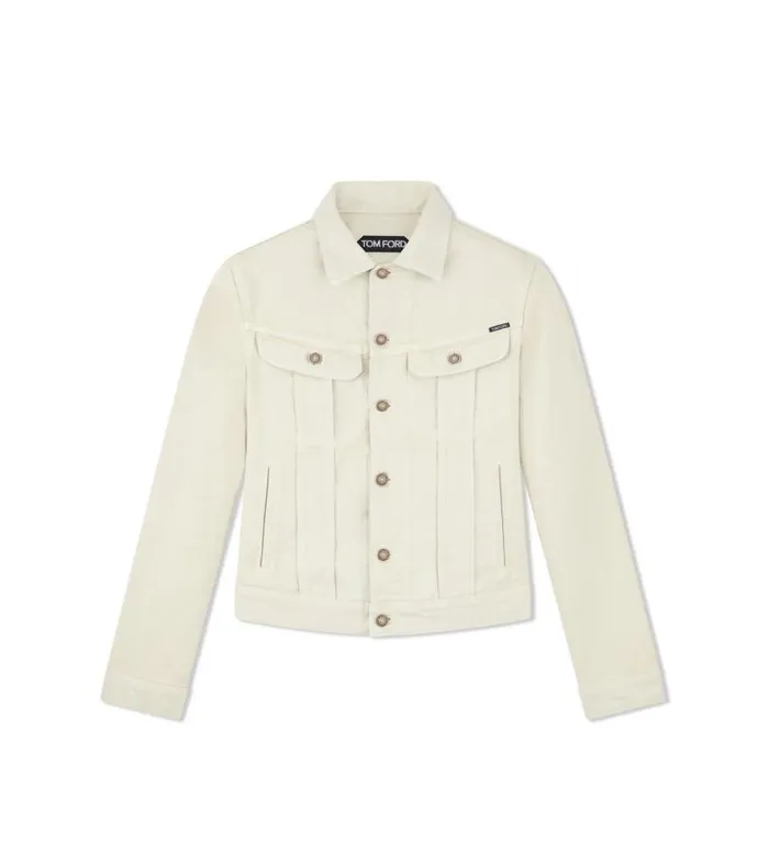 Men Outerwear Tom Ford 12 Waves Cord Denim Jacket Stone