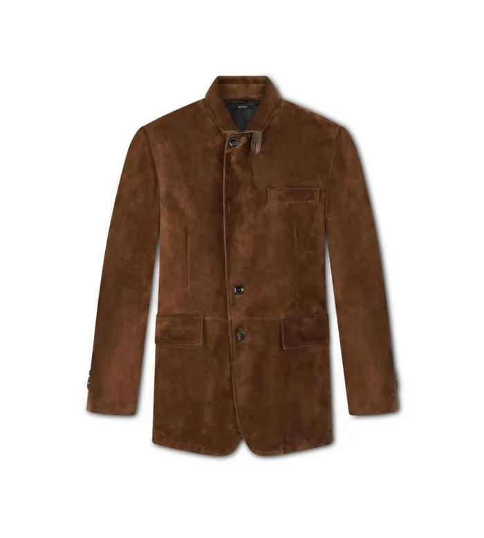Men Outerwear Tom Ford Cashmere Suede Sartorial Blazer Dark Brown