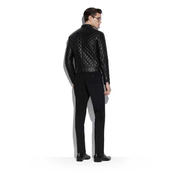 Men Outerwear Tom Ford Feather Nappa Quilted Caf Racer Black Men Outerwear Tom Ford Feather Nappa Quilted Caf Racer Black