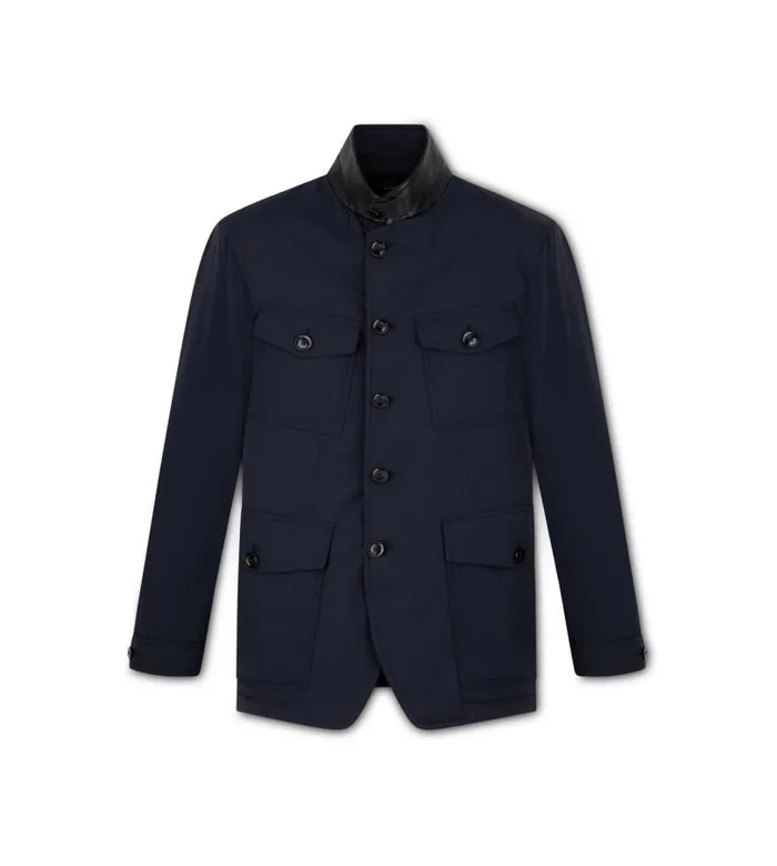 Men Outerwear Tom Ford Techno LightFill Military Jacket Navy