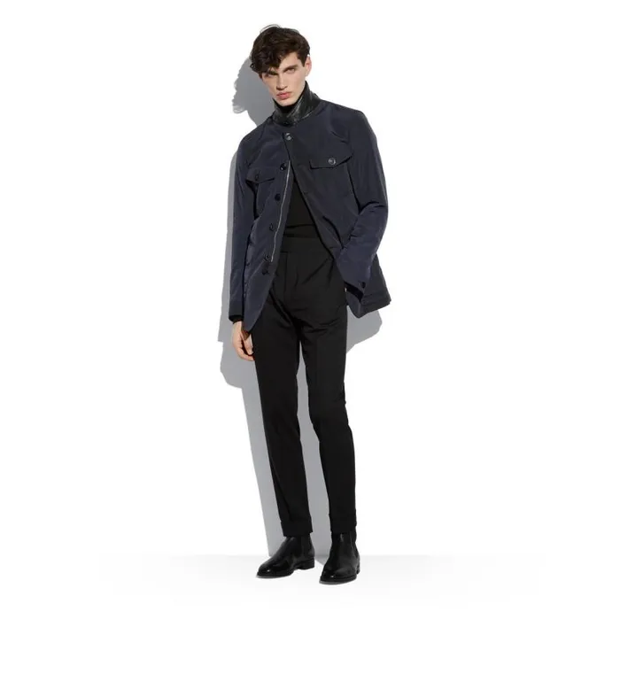 Men Outerwear Tom Ford Techno LightFill Military Jacket Navy Men Outerwear Tom Ford Techno LightFill Military Jacket Navy