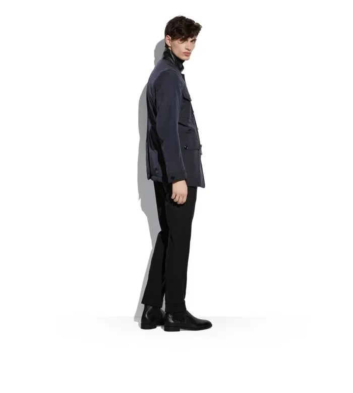 Men Outerwear Tom Ford Techno LightFill Military Jacket Navy Men Outerwear Tom Ford Techno LightFill Military Jacket Navy