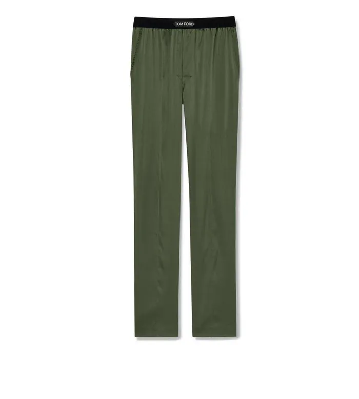 Men PAJAMA PANTS and LONG JOHNS Tom Ford Silk Pajama Pants Deep Military
