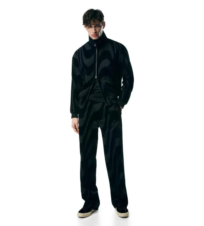 Men Pants and Shorts Tom Ford Flocked Wave Track Pant Combo Black Men Pants and Shorts Tom Ford Flocked Wave Track Pant Combo Black
