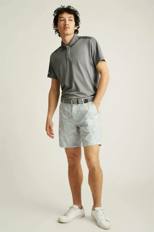 Men Performance Link Shorts Breezy Leaves Grey Print Bonobos Casual Shorts
