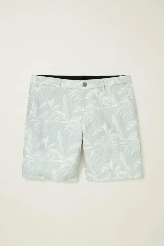 Men Performance Link Shorts Breezy Leaves Grey Print Bonobos Casual Shorts