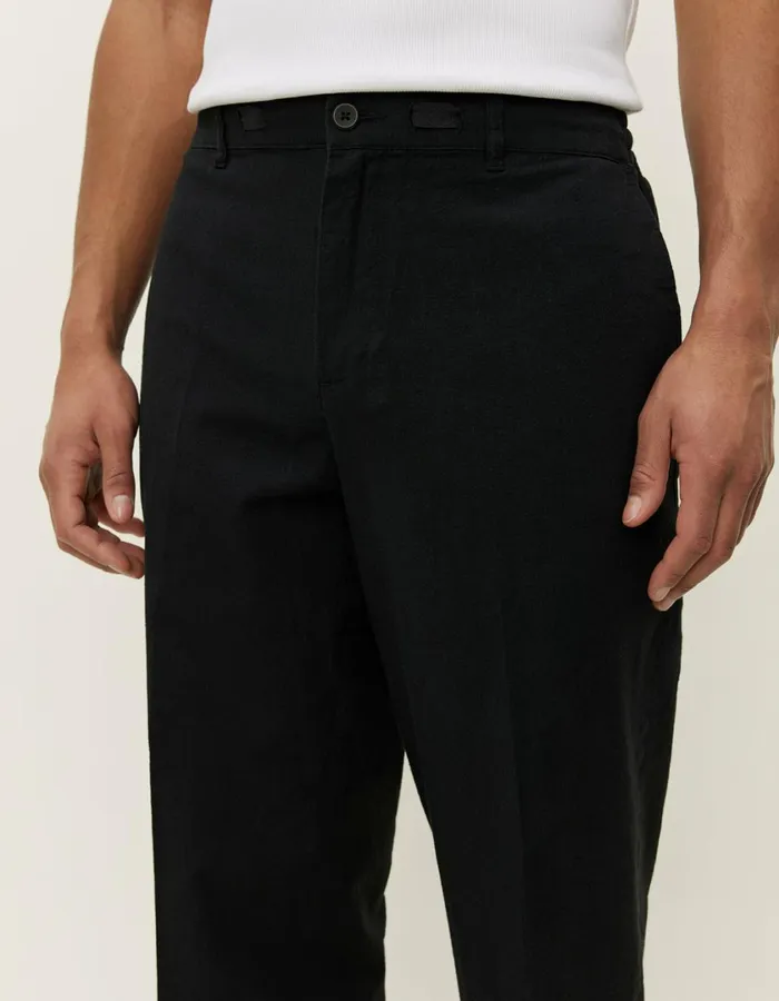 Men Pino CottonLinen Pants 8211 BlackBlack Les Deux Pants