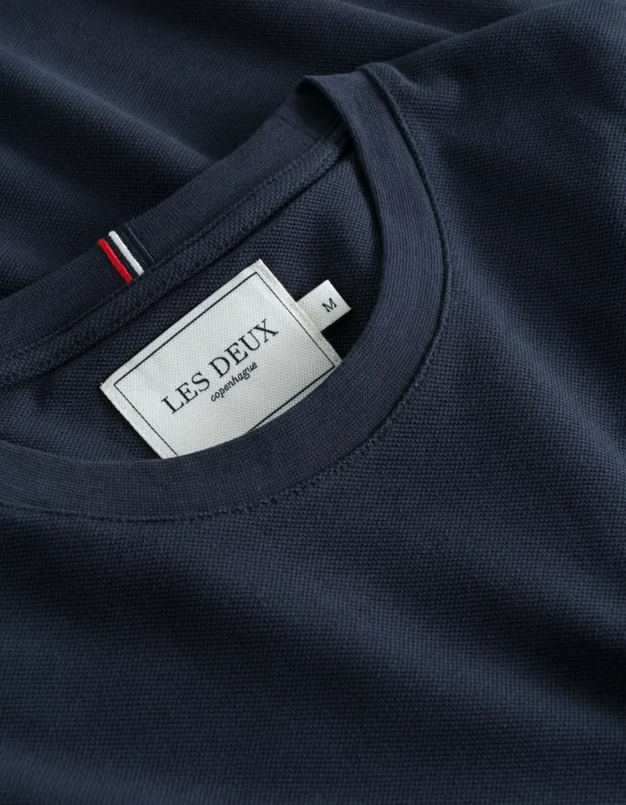 Men Pique TShirt 8211 Dark Navy Les Deux Tshirts
