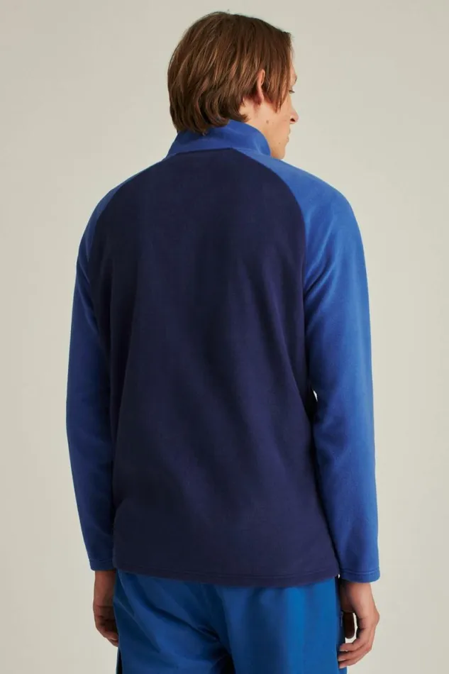 Men Polar Fleece Half Zip Bright Navy Blue Bonobos Half and FullZips